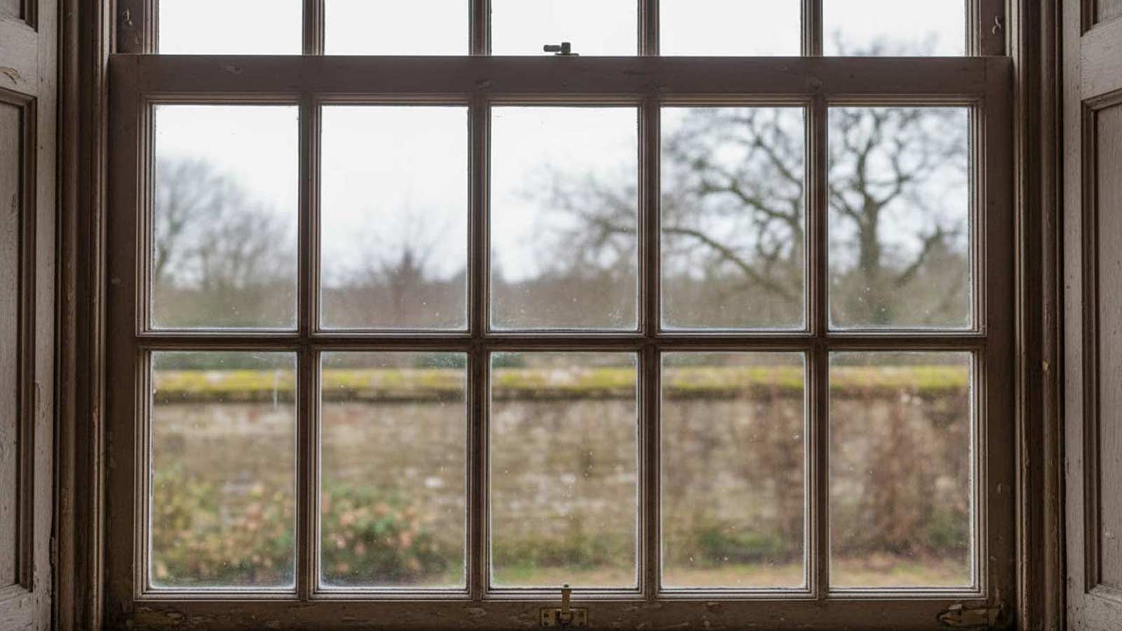 Slimline double glazed timber sash window installed in a period property in Long Ashton
